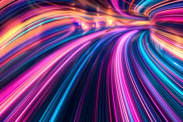 Poster - Colorful Abstract Light Streaks Background with neon glowing patterns adds dynamic touch to design project