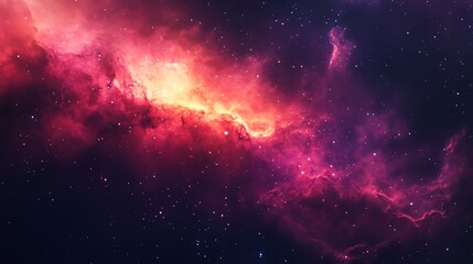 Wall Mural - A stunning view of a nebula in space with vibrant colors and twinkling stars.