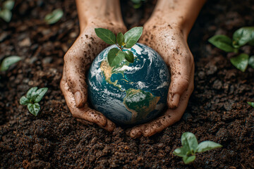 Poster - a community tree-planting event with the globe subtly visible in the leaves above, highlighting how 