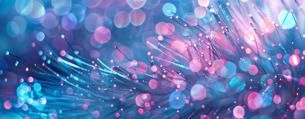 Poster - A Vibrant and Colorful Abstract Background Featuring Blue and Pink Bokeh Lights for Artistic Inspiration
