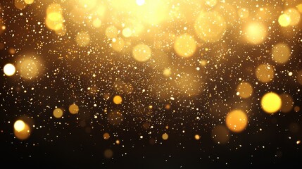 Wall Mural - Golden Glitter Sparkles Bokeh Background