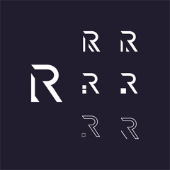 Wall Mural - Initial letter R logo set design.