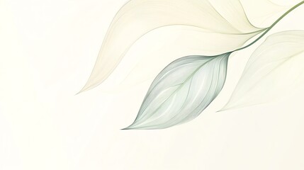 Abstract illustration of two leaves with visible veins.