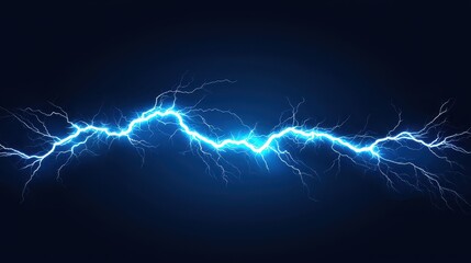 Wall Mural - Blue Electric Lightning Bolt Spark Energy Power Abstract Background