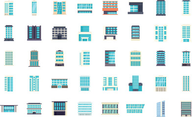 Poster - this collection of various buildings is showing modern urban architecture