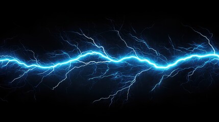 Wall Mural - Abstract Blue Lightning Bolt Energy Electricity Background