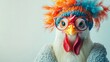 © Damerfie - Playful Chicken with Colorful Hat and Glasses