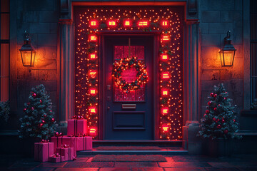 Wall Mural - A digital advent calendar with interactive features that reveal new festive content and exclusive offers each day. Concept of tech-savvy holiday countdowns.