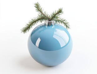 Holiday stress winter decoration with a small pine tree sapling and a big heavy ball as a funny seasonal ornamental humor element.