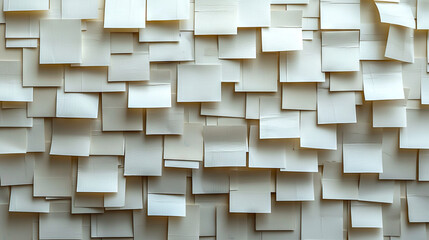 Wall Mural - A wall covered in blank sticky notes.