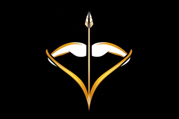 Poster - Simple Sagittarius bow and arrow, with clean lines and a simple arrow pointing upward