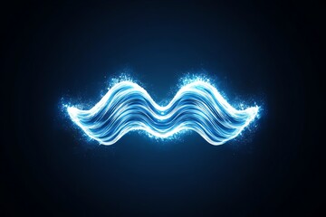 Poster - Aquarius waves, represented by two simple, parallel wavy lines in a clean, geometric style