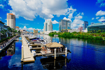 tampa, fl, usa - 09 19 2024: tampa historic building and downtown landscape