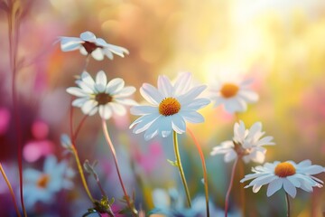 Sticker - Beautiful Daisies Blooming in Summer Sun