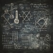 © Damerfie - Chalkboard with Mathematical Formulas and Graphs