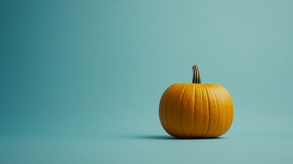 The round shape of one pumpkin is illustrated on a bright, colorful background.