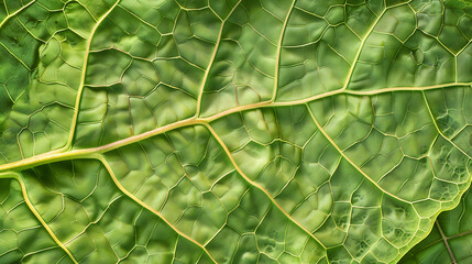 Close-up of a green leaf with visible veins and texture.