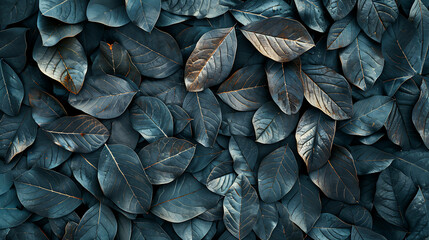 Wall Mural - A close up of dark green leaves with a soft, blurry background.