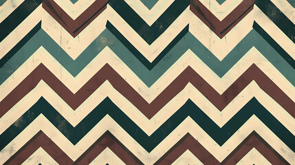 Canvas Print - Vintage chevron pattern with distressed texture.