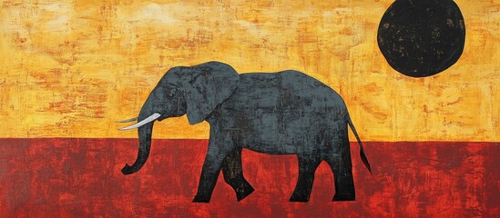 Wall Mural - African Elephant Moving Away