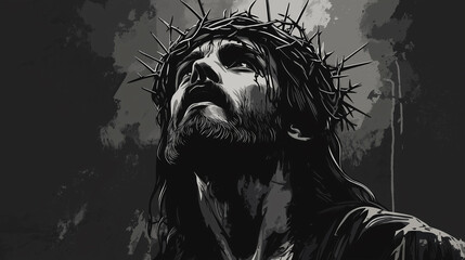 Jesus Christ, crowned with thorns during his crucifixion, exemplifies faith, Christianity, offering hope through his resurrection, a pivotal event celebrated during Easter and detailed in holy Bible.