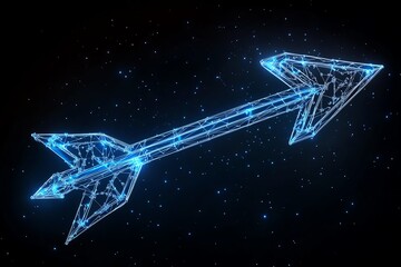 Poster - Minimal Sagittarius arrow, using just a single line with an arrowhead for clarity
