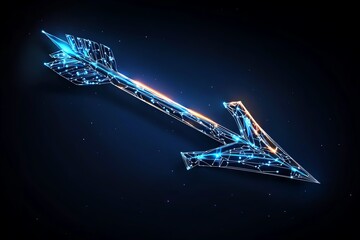Poster - Minimal Sagittarius arrow, using just a single line with an arrowhead for clarity