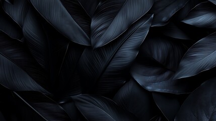 Wall Mural - A close-up of dark, textured leaves creating a moody and elegant backdrop.