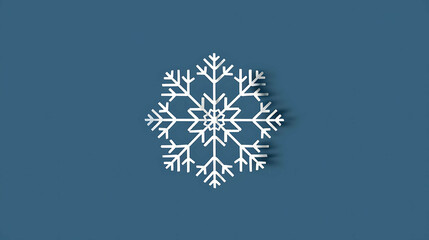 Canvas Print - Minimalist snowflake design on a blue background.