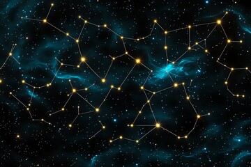 Aufkleber - Simple Aries constellation, with tiny stars connected by thin, clean lines