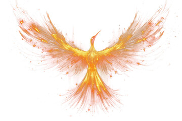 Canvas Print - png phoenix bird sparkle light glitter night gold black background.