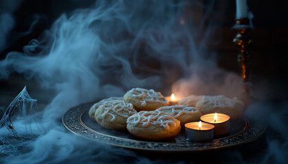 Halloween cookies, halloween tablescape, scary, halloween party, halloween food