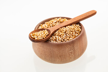 Poster - Organic amaranth seeds in the bowl and spoon - Amaranthus.