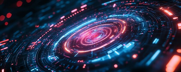Aufkleber - Futuristic digital platform with sleek interface