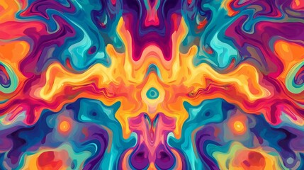 Wall Mural - Abstract colorful pattern showcasing vibrant swirls and fluid shapes in a dazzling array of hues and tones