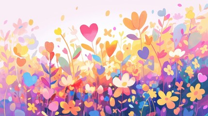 Poster - Artwork featuring a bookmark design with a flower and heart motif