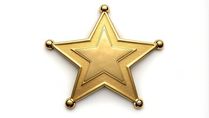 Five-pointed star badge with rounded edges, perfect for sheriff or police officer costumes