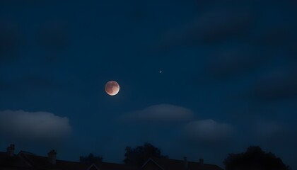 Poster - Composite image showcasing the various phases of a lunar eclipse.