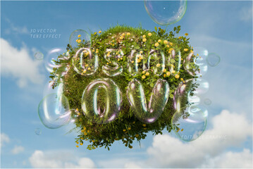 Cosmic love 3d inflated editable text effect