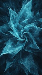 Poster - A mesmerizing swirl of blue particles forms a vortex against a deep black background, radiating cosmic energy and blending artistry with the universe's mysteries.
