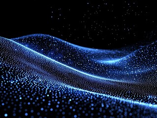 Poster - Small blue dots glow with varying intensities, creating a mesmerizing cosmic pattern reminiscent of stars in a vast night sky, captivating the viewer's imagination.