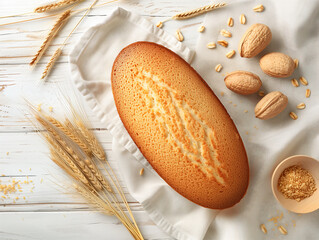 oval bread on wooden table