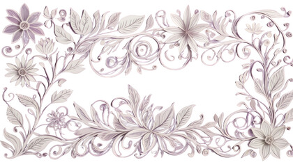 Wall Mural - elegant idea floral paper fancy craft background line art hand flower parchment design curls elements doodle pattern border drawn purple pastel easter wedding abstract bloom blossom drawing business