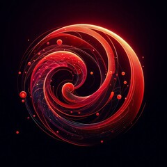 Wall Mural - 3d rendered illustration of red circle and a glowing red smoke in a vibrant dark plasma background