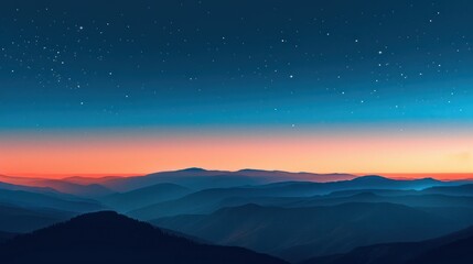 Wall Mural - Mountain Ranges at Night