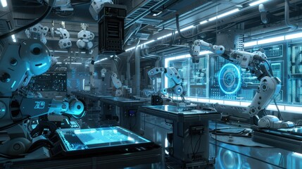 Wall Mural - Futuristic Robotics Laboratory