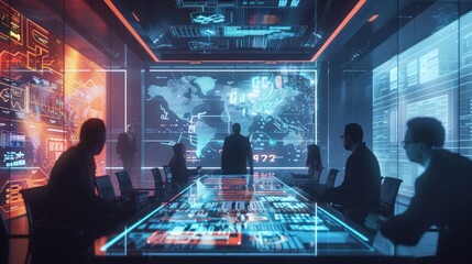 Canvas Print - Futuristic Tech Meeting