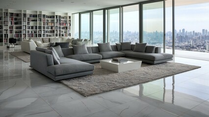 Wall Mural - modern living room with sofa