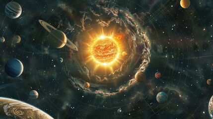 Wall Mural - Solar System Illustration