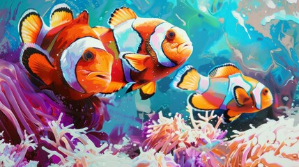 clown fish close up generative ai